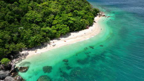 aerial views over nudey beach on fitzroy island in summer, australia