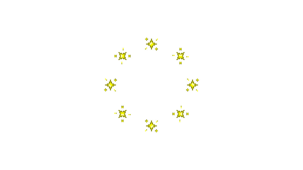 Pixel Art Mini Particle Star Spinning Circle Animated Overlay Transparent 30fps (3)