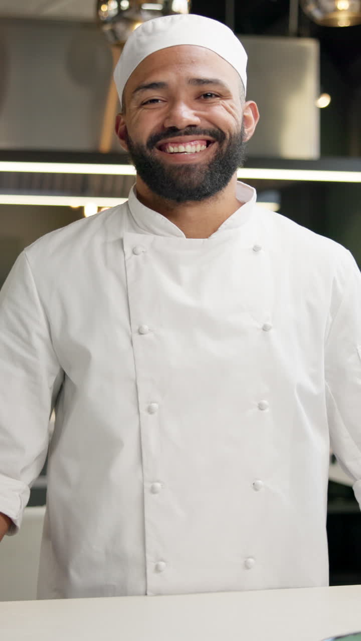 Portrait of a smiling chef in a kitchen