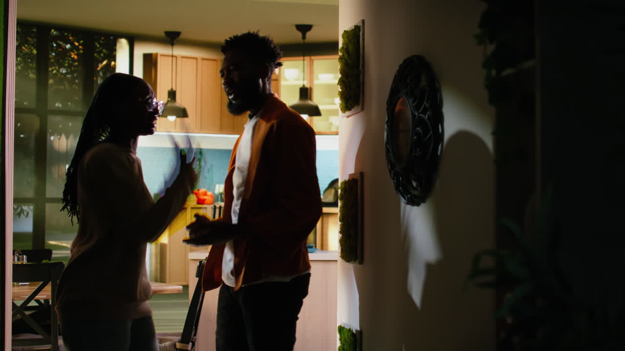 Black partners having a heated aggressive argument and yelling at each other