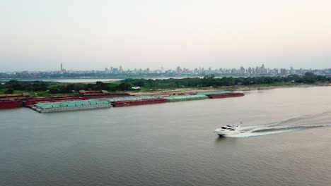 A-yacht-sailing-at-paraguayan-river