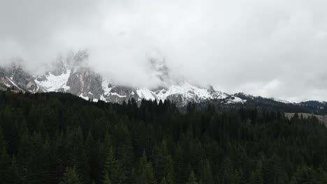 aerial view of dolomites in italy's mountainous region