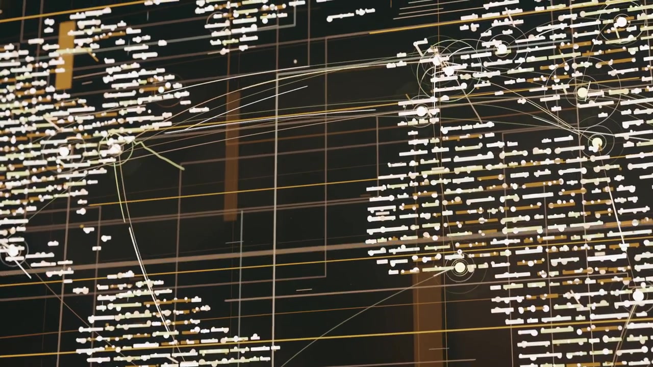 Framing shift causing map visualization showing Atlantic links on display in dim room, with nodes