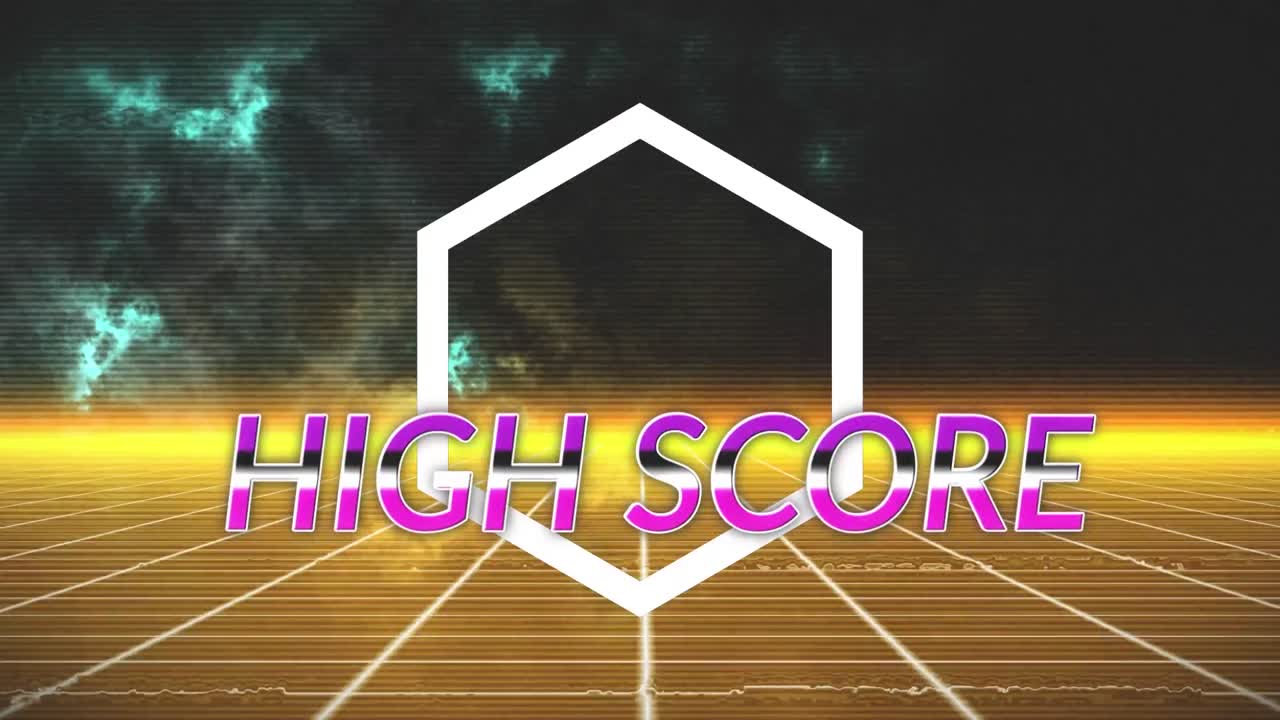 Animation of high score text over shapes