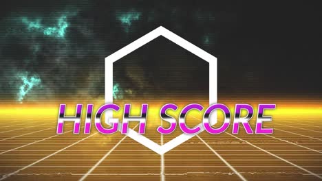 animation of high score text over shapes