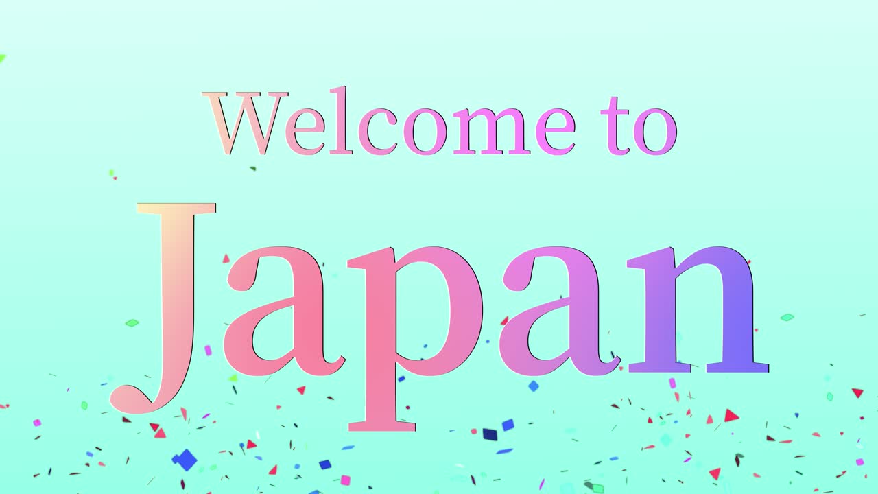 일본에 오신 것을 환영합니다 문자 애니메이션 모션 그래픽