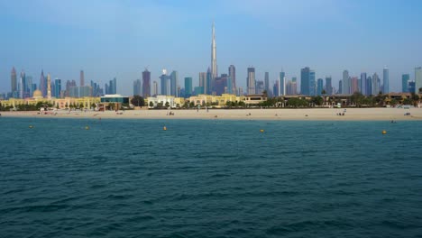 dubai skyline showing dubai creek and business bay