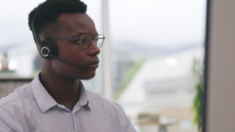 CRM,-customer-service-or-black-man-portrait