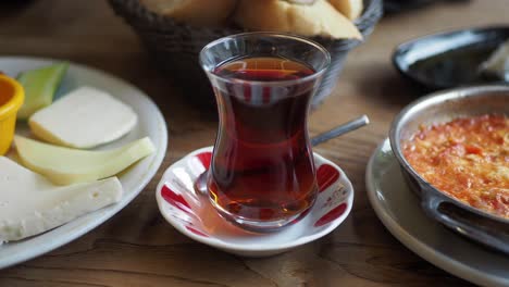 turkish breakfast with tea