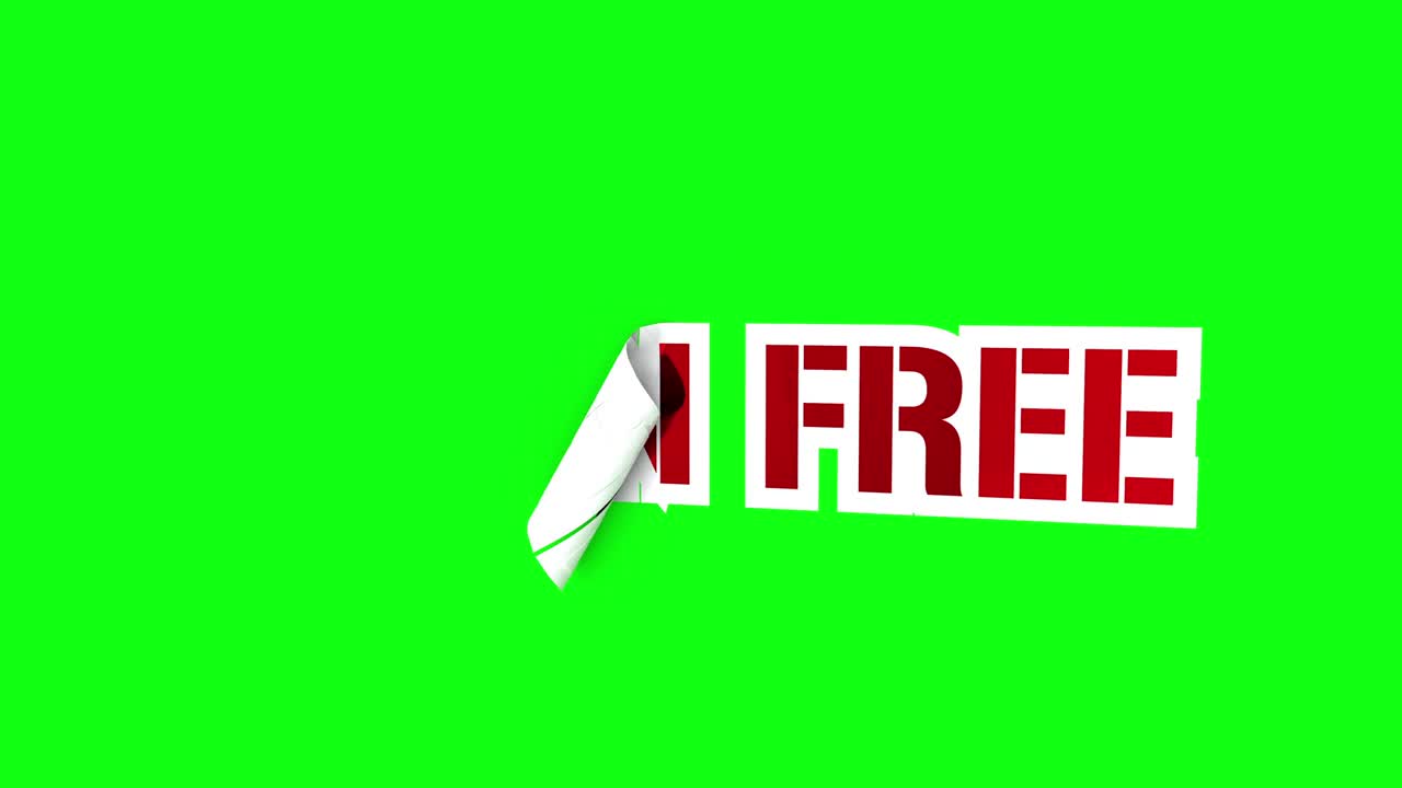 Gluten free sticker sign unrolling on green screen, Gluten free label adhesive roll suitable for celiacs animation 3d