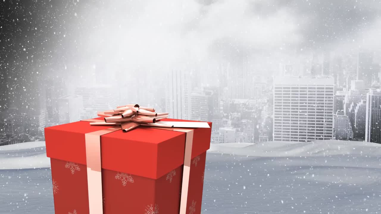 눈이 내리고 크리스마스 선물