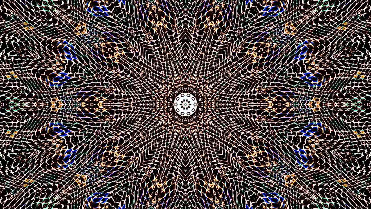 hermoso caleidoscopio abstracto que brilla, una luz radiante que regula los movimientos sutiles