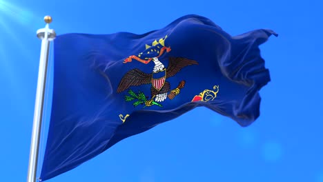 flag of north dakota state, region of the united states - loop