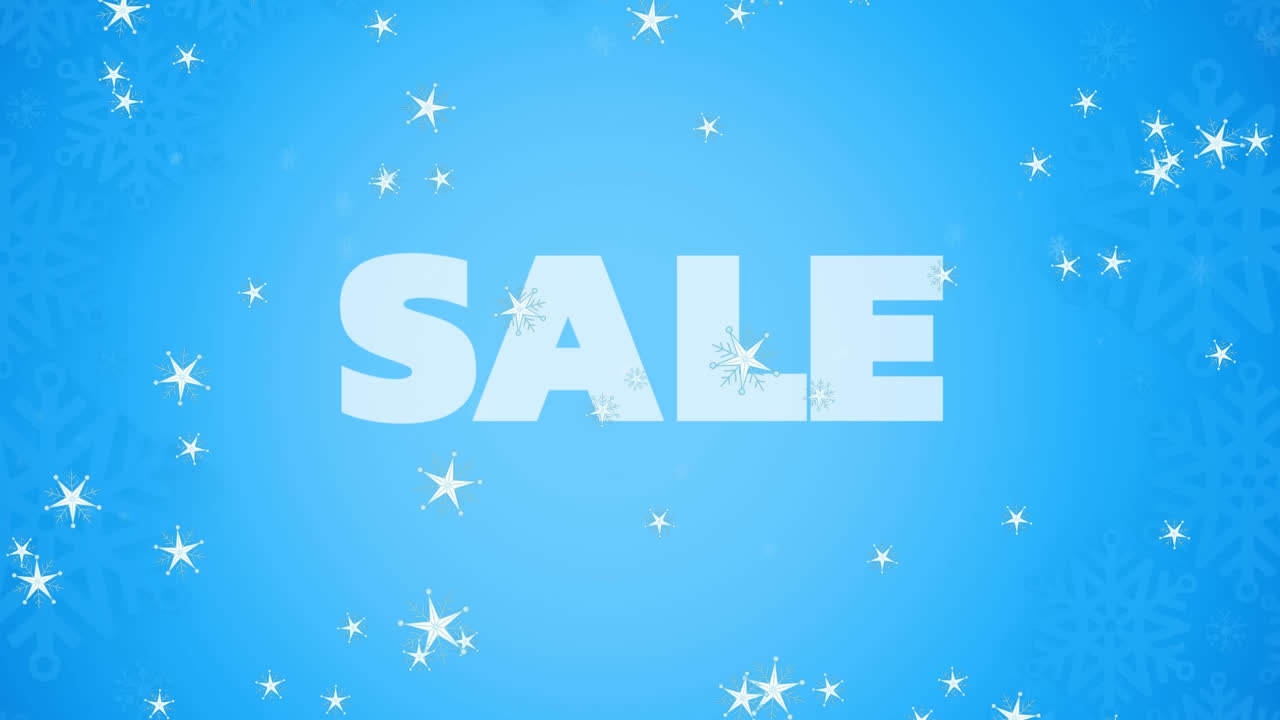겨울 풍경 위에 판매 텍스트의 애니메이션
