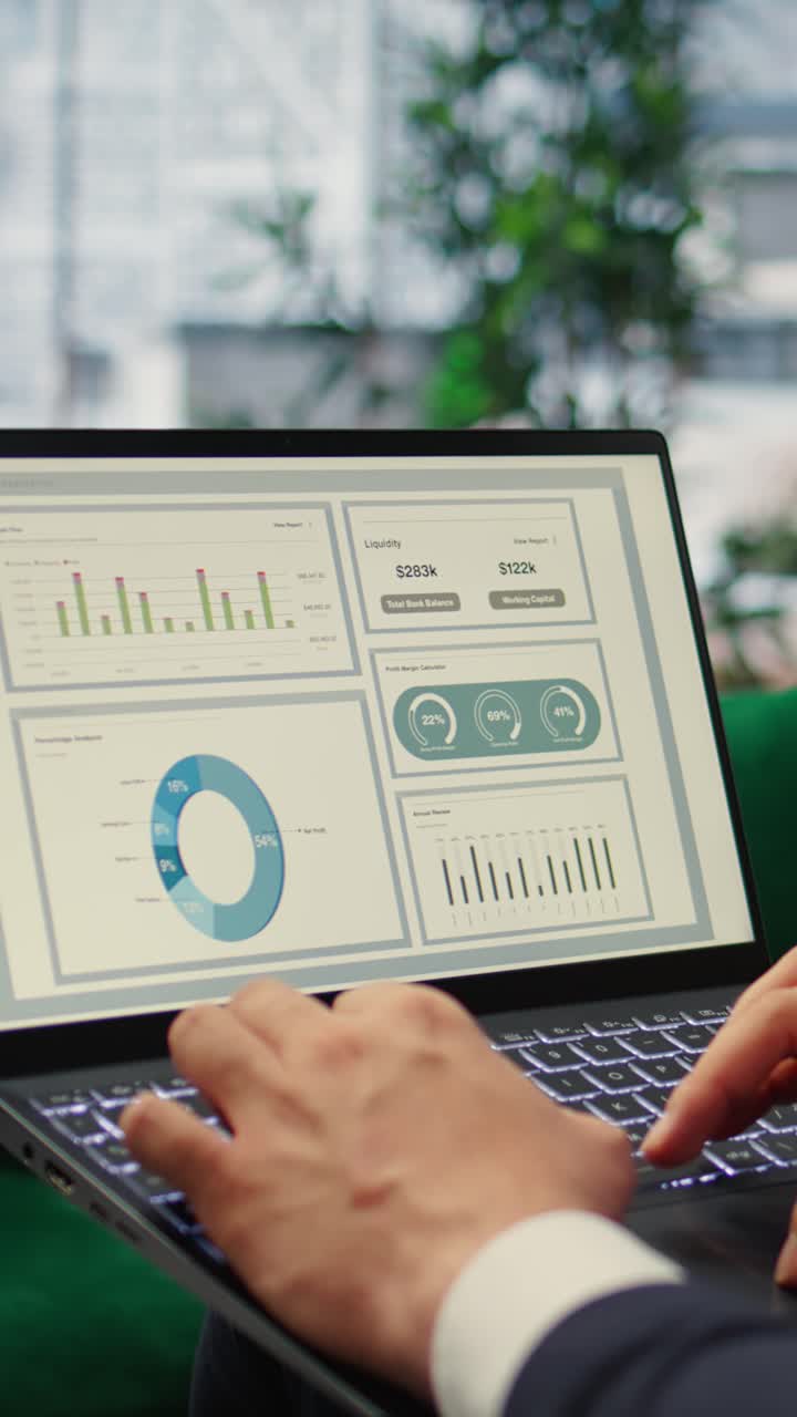 Vertical Video General director reviewing infographics and monthly reports