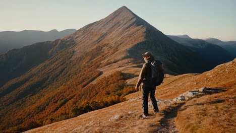 hiker on a mountain trail
