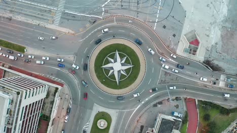 roundabout in the city of genoa, italy