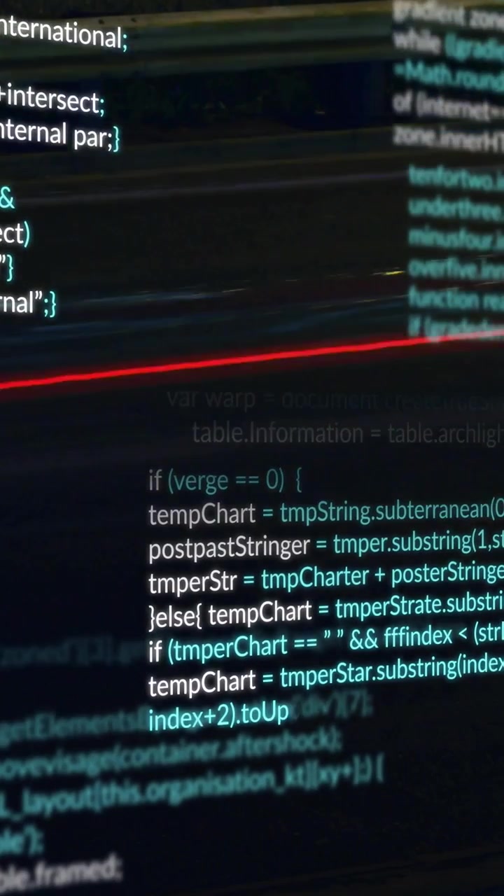 Vertical video: Scrollbar dragging code pane, revealing functions and variables for quick review