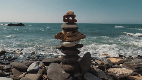 Stone-structure-at-the-beach-getting-destroyed