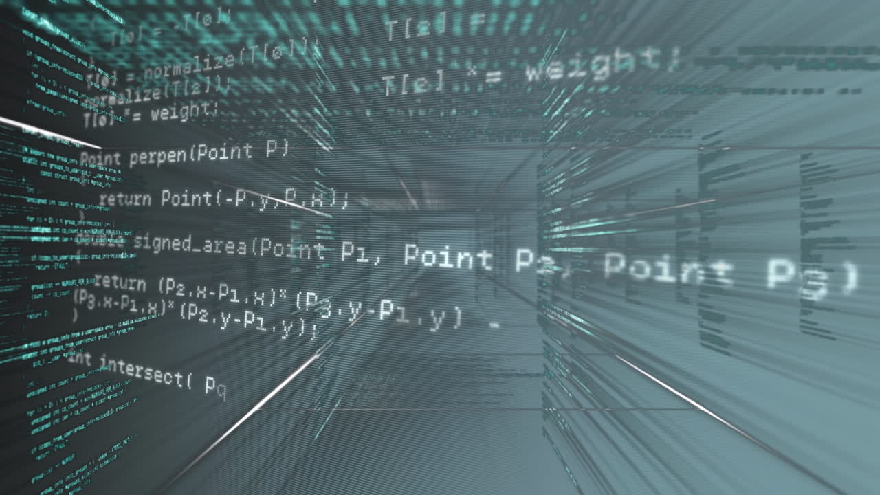 Animation of data processing on grey background