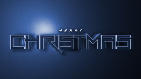 texto monocromo de feliz navidad en gradiente azul