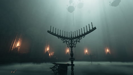 dark and atmospheric church interior