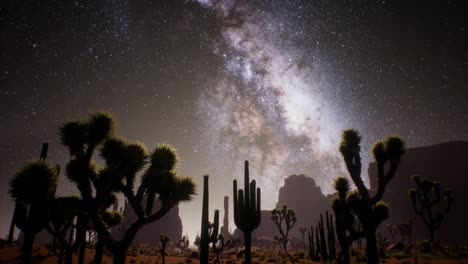 la vía láctea sobre el desierto de utah, ee.uu.