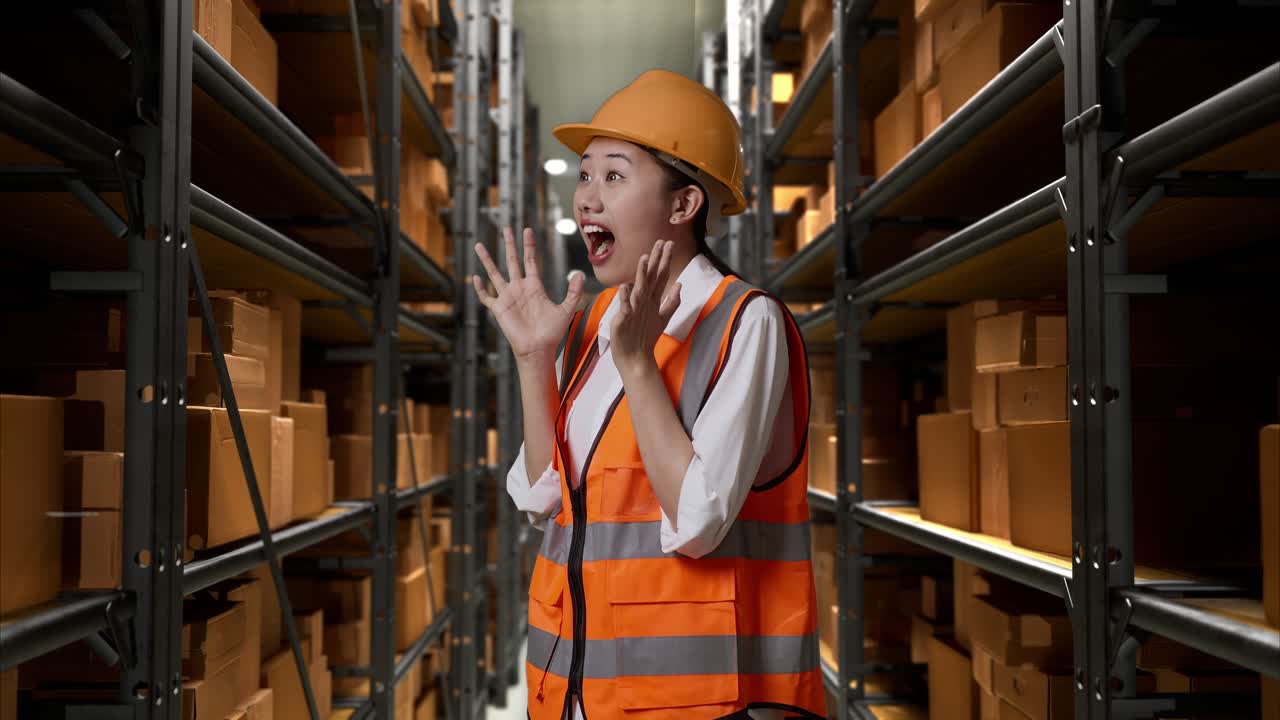 mujer en un almacén expresando sorpresa