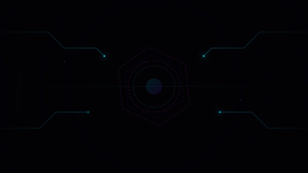 Abstract Digital Hexagon Interface Animation on Dark Background