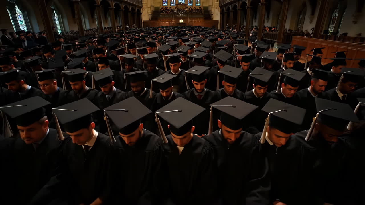 Graduates attending a commencement ceremony