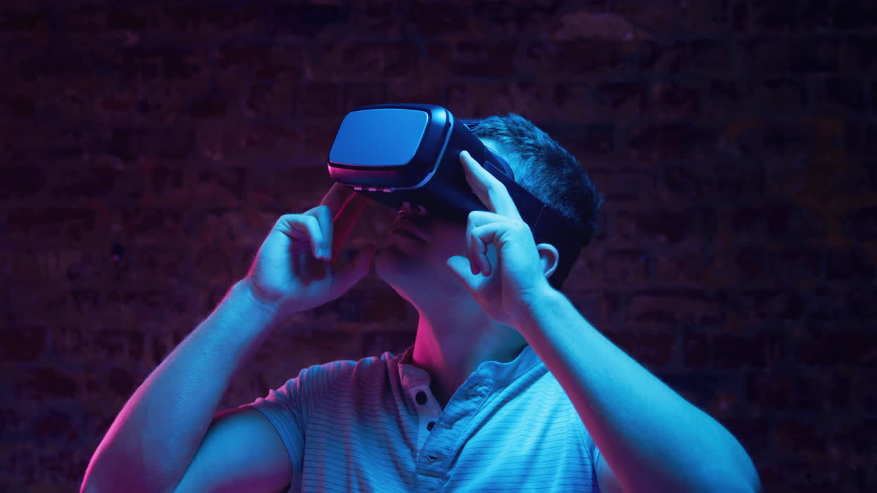 Man wearing VR headset