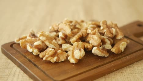 walnuts on a cutting board