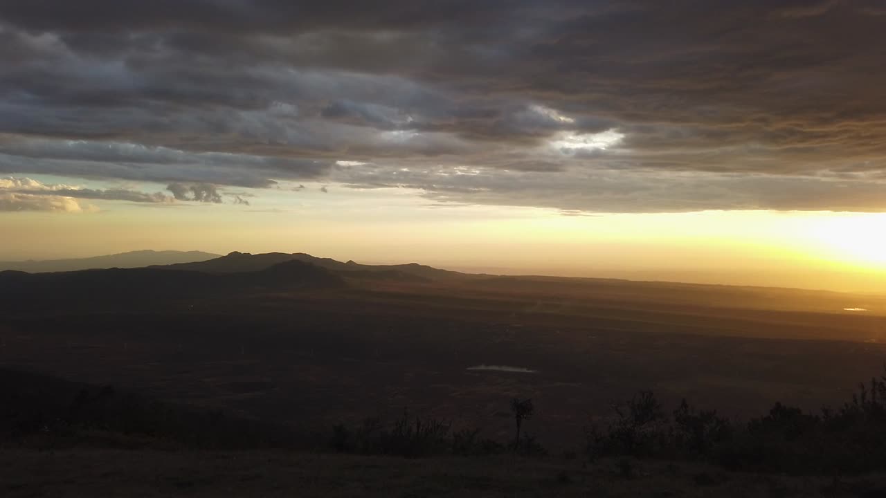 Walking while looking at a sunset
