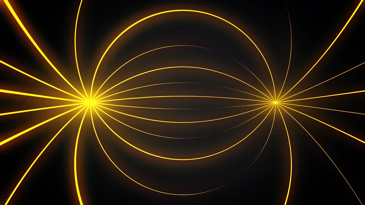우아한 빛나는 밝은 다채로운 구부러진 나선형 선 회전 광학 착각 애니메이션 배경, 검은색과 색.