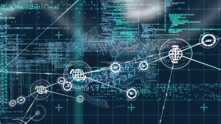 Animation of network of connections over data processing