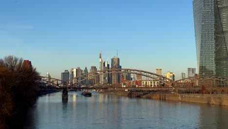 Main-River-with-cargo-vessel-at-sunset-time