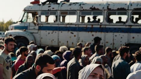 crisis de refugiados: personas que buscan refugio