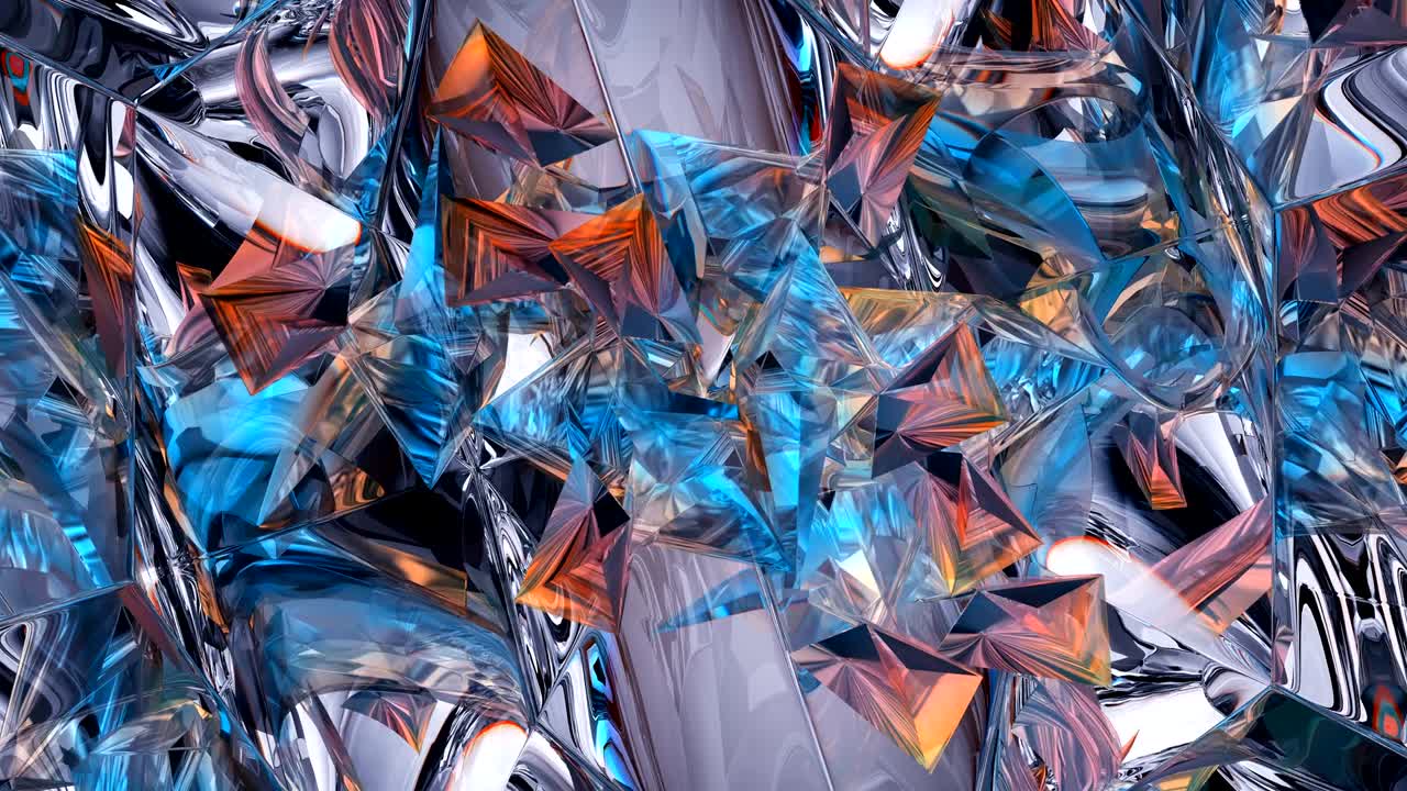 abstracción de caleidoscopio con textura de vidrio brillante y brillante que gira