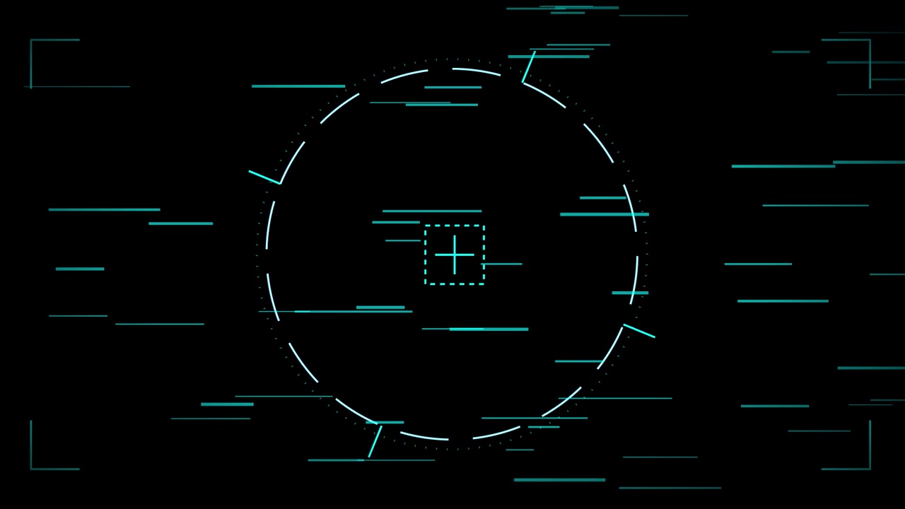 Digital HUD Interface with Scanning Circular Reticle and Data Lines