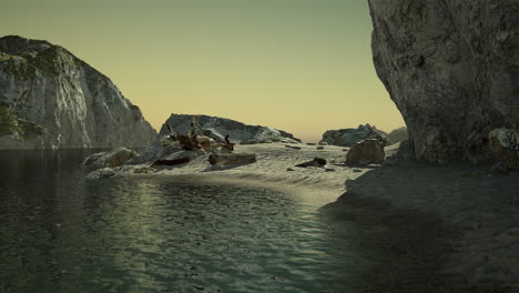 View-of-a-high-cliff-and-black-ocean