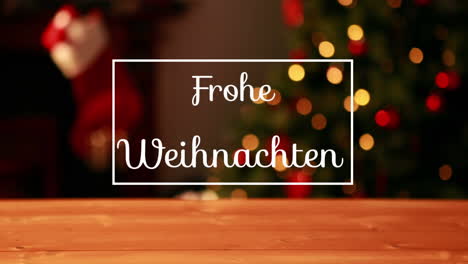 frohe weihnachten written over christmas tree