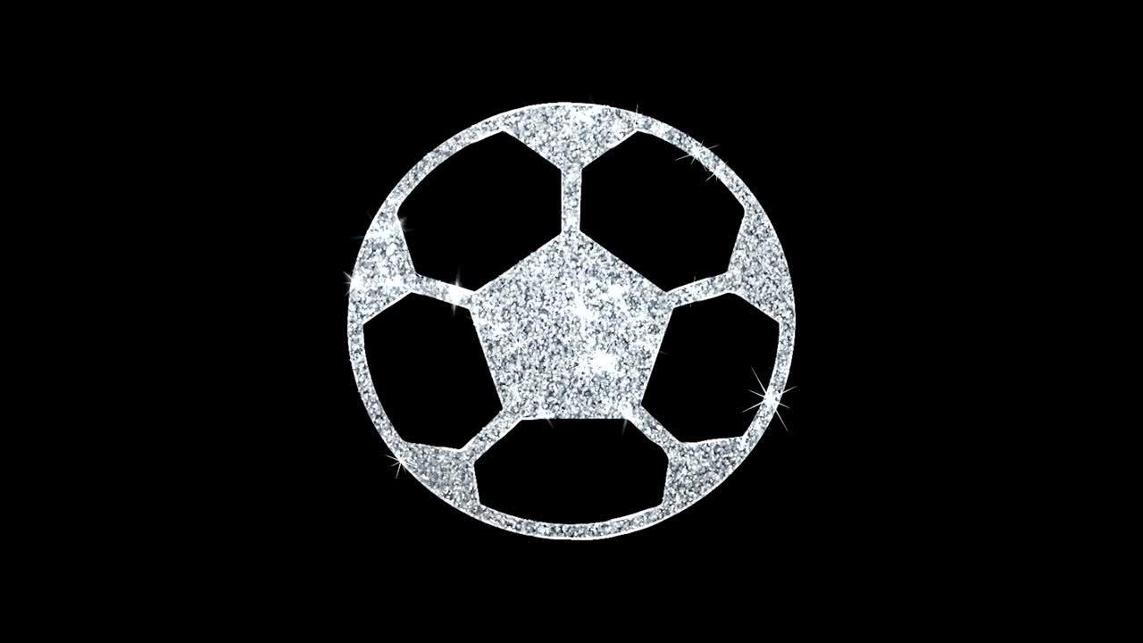 サッカーボールアイコン 煌めくグリッター ループアニメーション