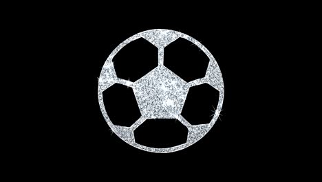 el icono de la pelota de fútbol del fútbol brillante bucle de brillo partículas parpadeantes.