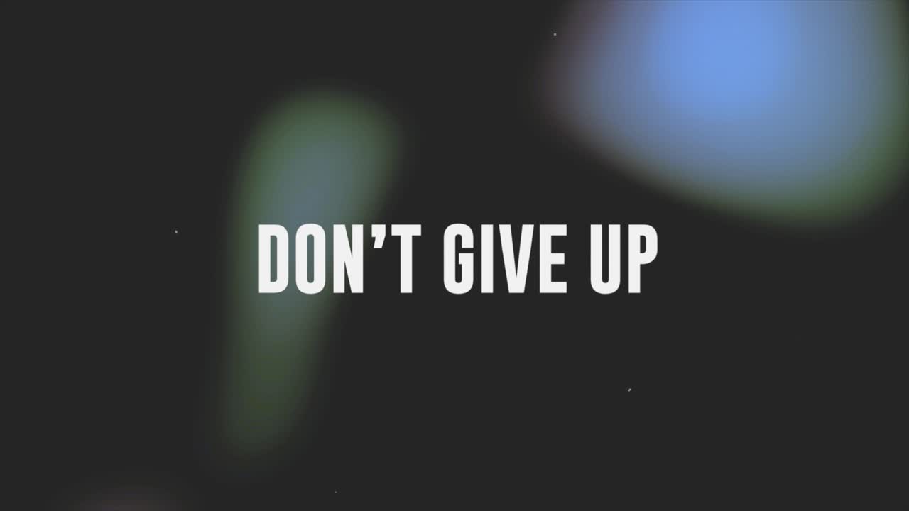 Animation Text Don't Give Up Motivational Phrase