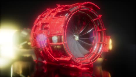 las partes de la turbina del motor a reacción giran