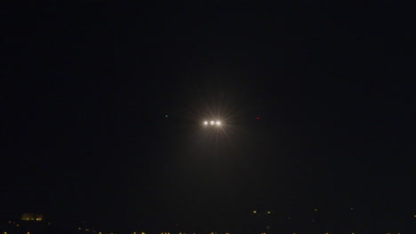 aircraft lights on nighttime approach