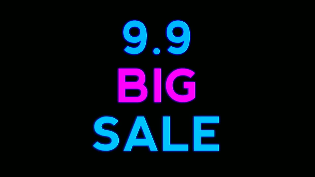 letrero de neón animación luz fluorescente brillante banner fondo negro