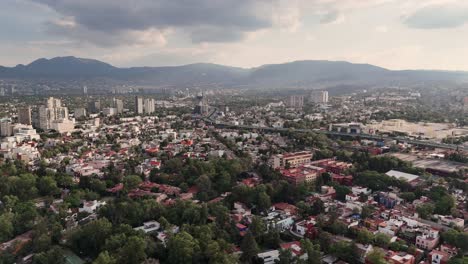 aerial perspectives, mexico city in clear skies