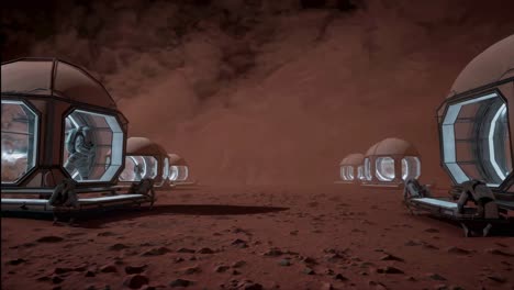 mars colony - astronauts on the red planet