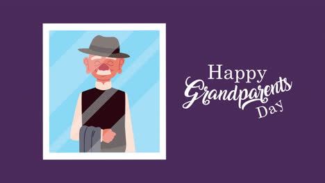 feliz día de los abuelos letras con la imagen del abuelo